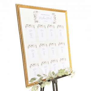 Tischplan - Rahmen Gold Mietartikel