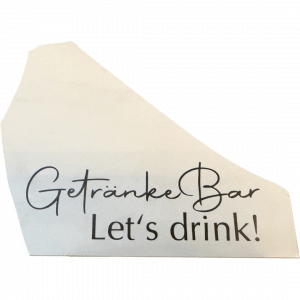 Getränkebar Schild Fliese Mietartikel