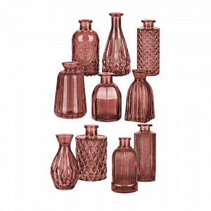 Glasvase Vintage klein Dunkelrot Mietartikel