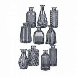 Glasvase Vintage klein Schwarz Mietartikel