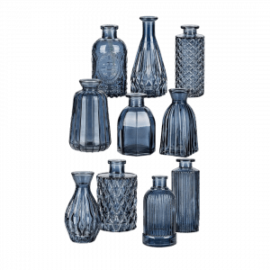 Glasvase Vintage klein Blau Mietartikel