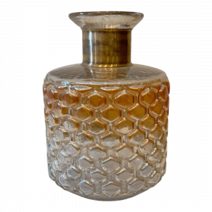 Glasvase Wabenmuster Goldbeige Mietartikel