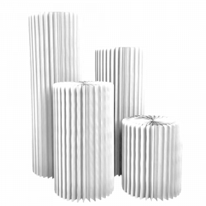 Papiersäulen Weiß faltbar Mietartikel