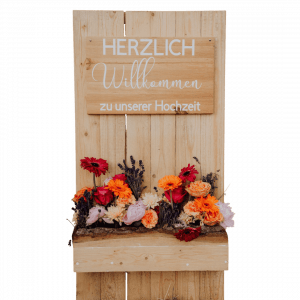 Willkommen Schild Holz Mietartikel