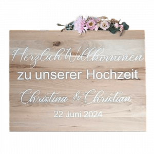 Schild Holz individuell Mietartikel