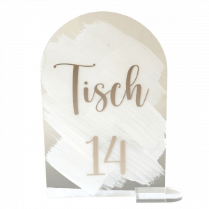 Tischnummer Acryl halbrund Mietartikel