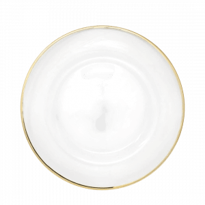 Platzteller Glas Goldrand Mietartikel