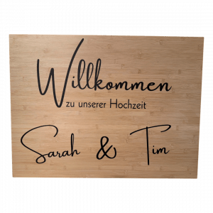 Schild Holz Bambus individuell Mietartikel