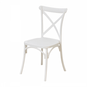 Stuhl Crossback Weiß Mietartikel