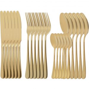 Besteck Set 4-Teilig ‚Classic-Gold‘ Mietartikel